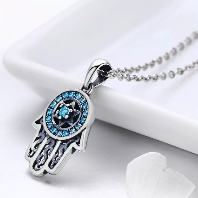 (imagen para) Collar de Protección de Fátima de Plata al estilo Pandora - SCN264 - Ver 2