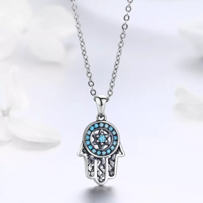 (imagen para) Collar de Protección de Fátima de Plata al estilo Pandora - SCN264 - Ver 3