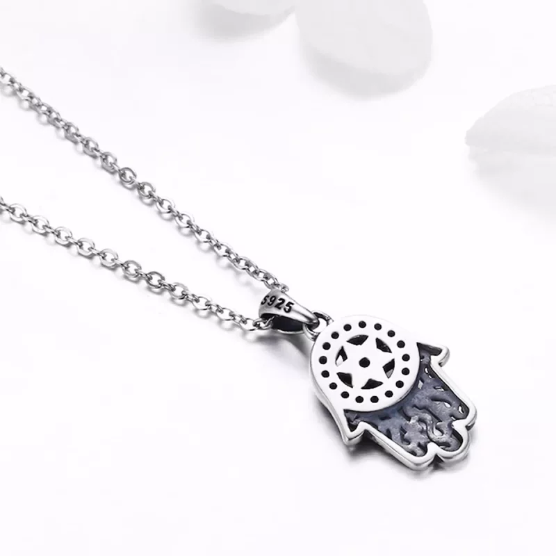 (imagen para) Collar de Protección de Fátima de Plata al estilo Pandora - SCN264 - Ver 4