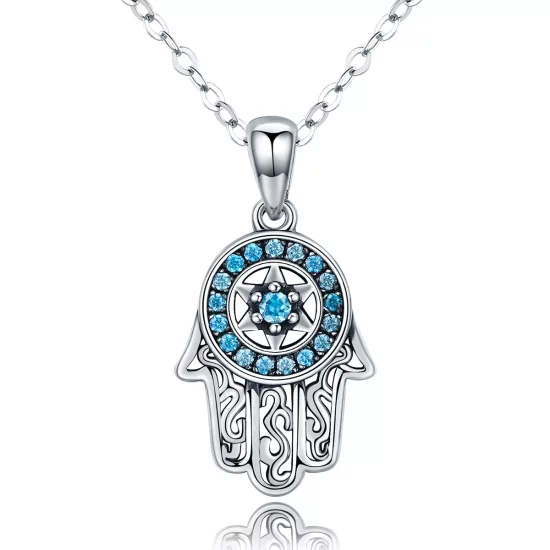 (imagen para) Collar de Protección de Fátima de Plata al estilo Pandora - SCN264