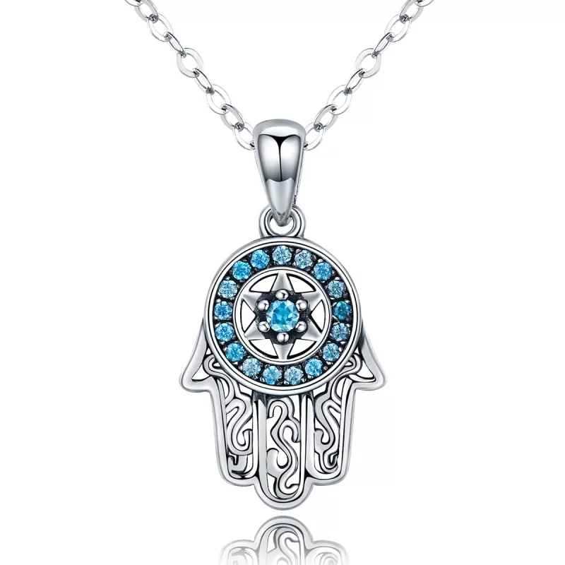 (imagen para) Collar de Protección de Fátima de Plata al estilo Pandora - SCN264