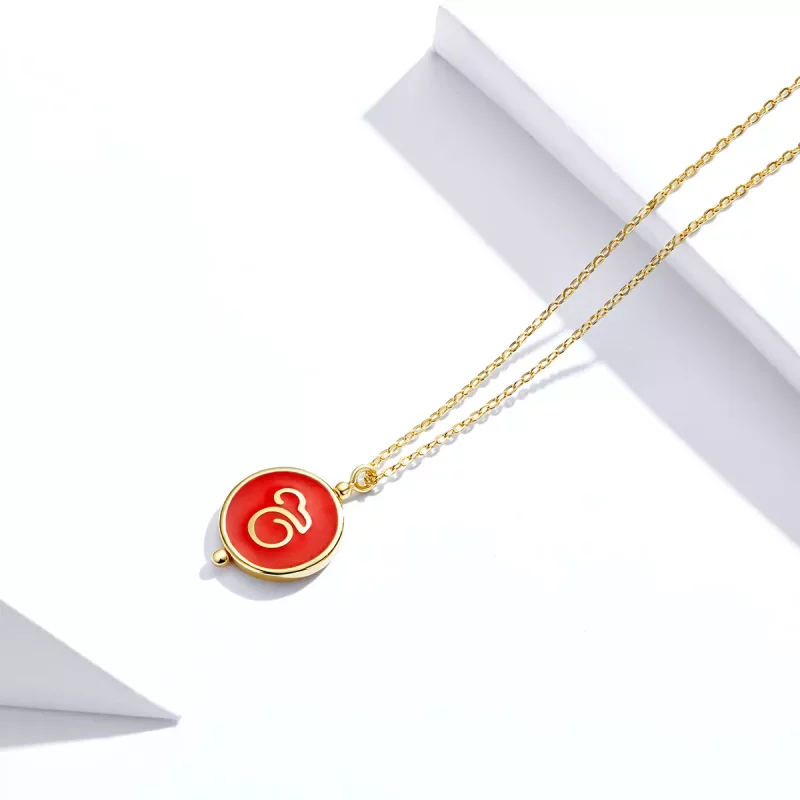 (imagen para) Collar de ratón chino de plata estilo Pandora - SCN390 - Ver 3