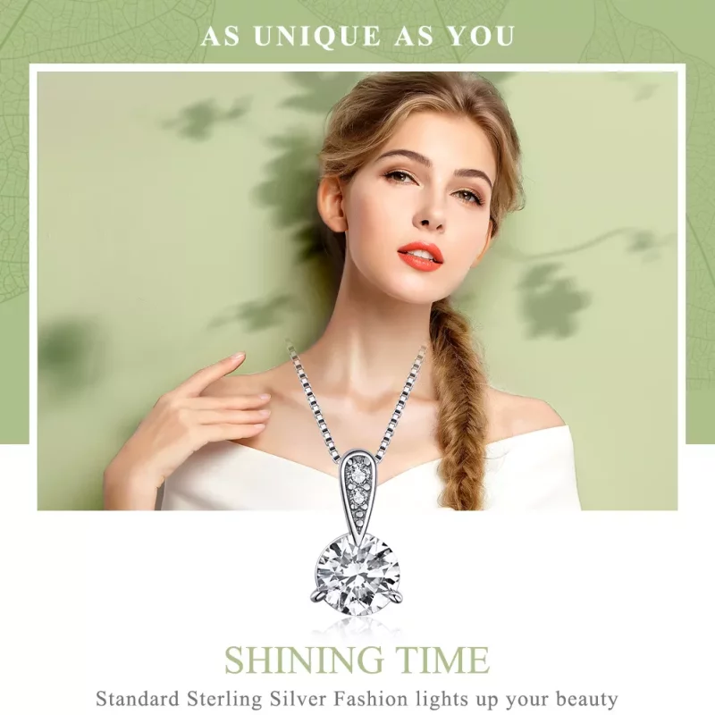 (imagen para) Collar de tiempo brillante estilo Pandora de plata - SCN314 - Ver 2