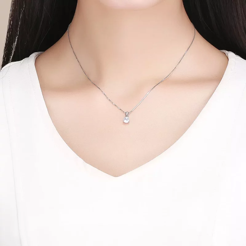 (imagen para) Collar de tiempo brillante estilo Pandora de plata - SCN314 - Ver 6