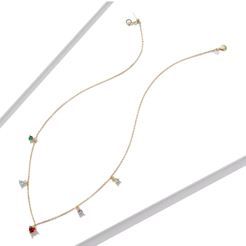 (imagen para) Collar de Zirconia Multicolor al estilo Pandora - BSN234 - Ver 4