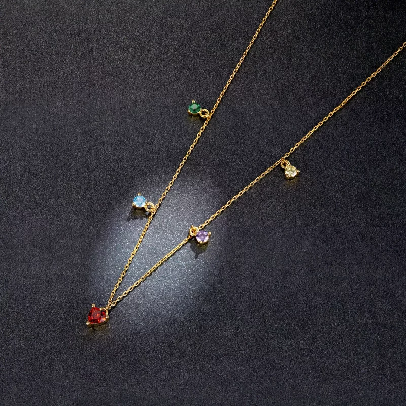 (imagen para) Collar de Zirconia Multicolor al estilo Pandora - BSN234 - Ver 5