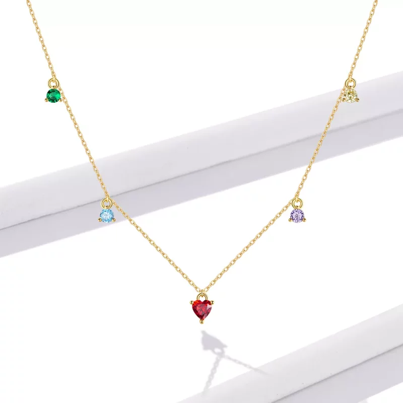 (imagen para) Collar de Zirconia Multicolor al estilo Pandora - BSN234 - Ver 6