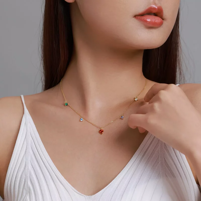 (imagen para) Collar de Zirconia Multicolor al estilo Pandora - BSN234 - Ver 8