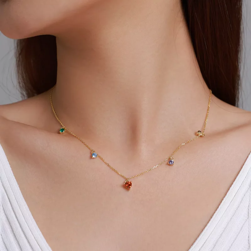 (imagen para) Collar de Zirconia Multicolor al estilo Pandora - BSN234 - Ver 9