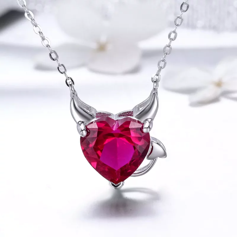 (imagen para) Collar diablo rojo de plata estilo Pandora - SCN286 - Ver 2