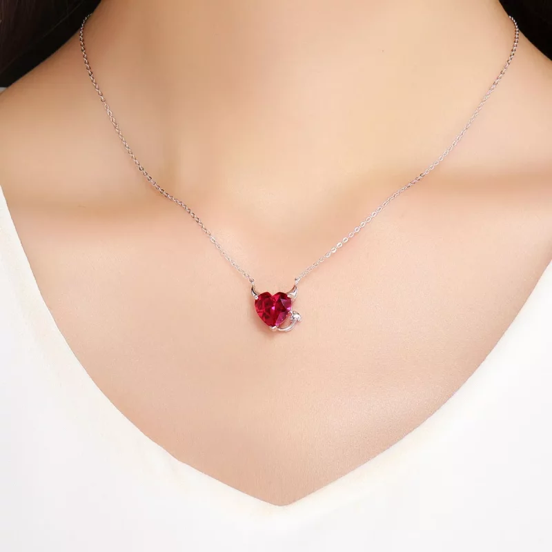 (imagen para) Collar diablo rojo de plata estilo Pandora - SCN286 - Ver 7