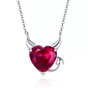 (imagen para) Collar diablo rojo de plata estilo Pandora - SCN286