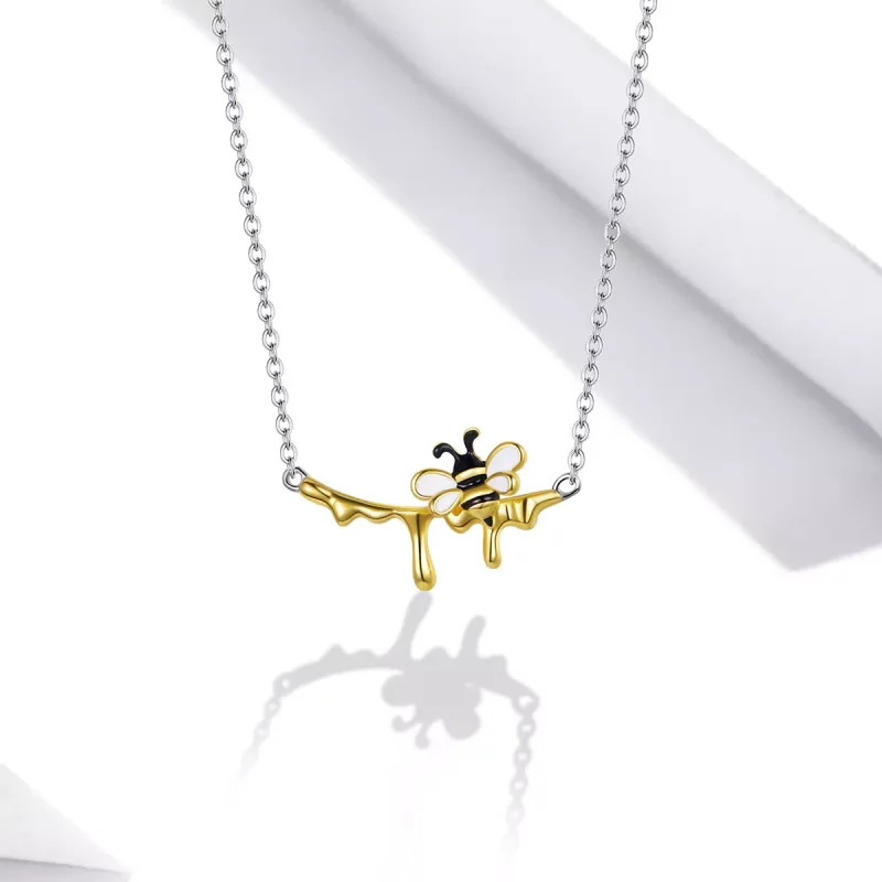 (imagen para) Collar estilo Pandora con abeja y miel - SCN460 - Ver 2