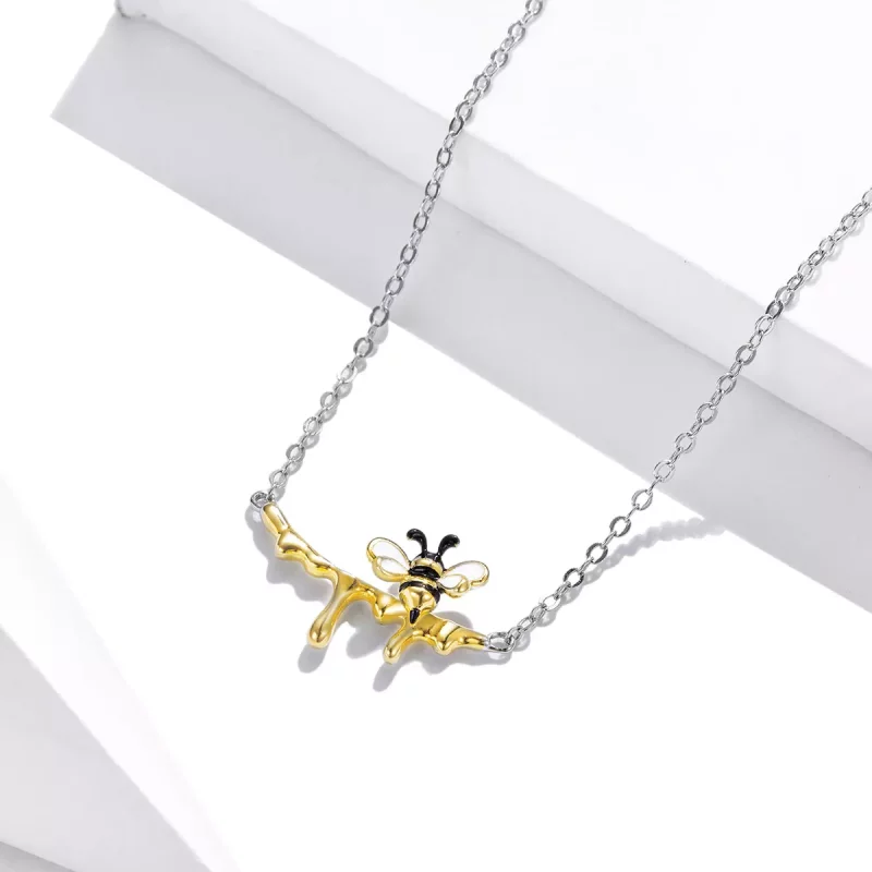 (imagen para) Collar estilo Pandora con abeja y miel - SCN460 - Ver 3