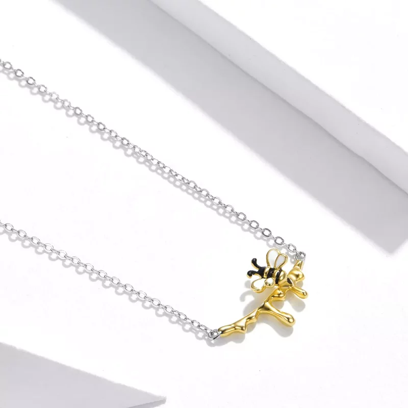 (imagen para) Collar estilo Pandora con abeja y miel - SCN460 - Ver 4