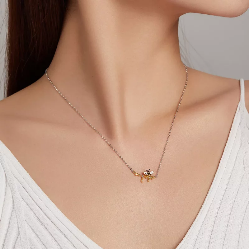 (imagen para) Collar estilo Pandora con abeja y miel - SCN460 - Ver 6