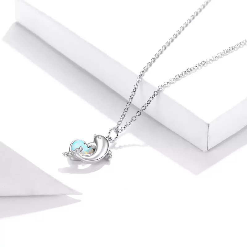 (imagen para) Collar estilo Pandora con colgante de delfín elfo - SCN412 - Ver 2