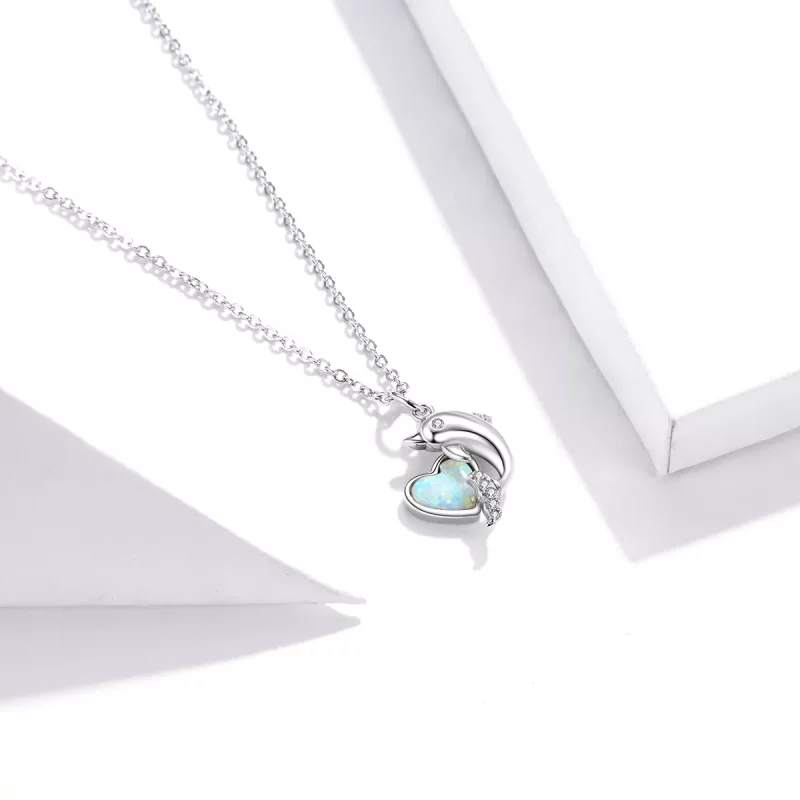 (imagen para) Collar estilo Pandora con colgante de delfín elfo - SCN412 - Ver 3