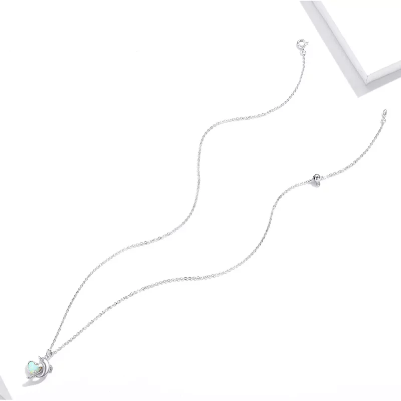 (imagen para) Collar estilo Pandora con colgante de delfín elfo - SCN412 - Ver 4