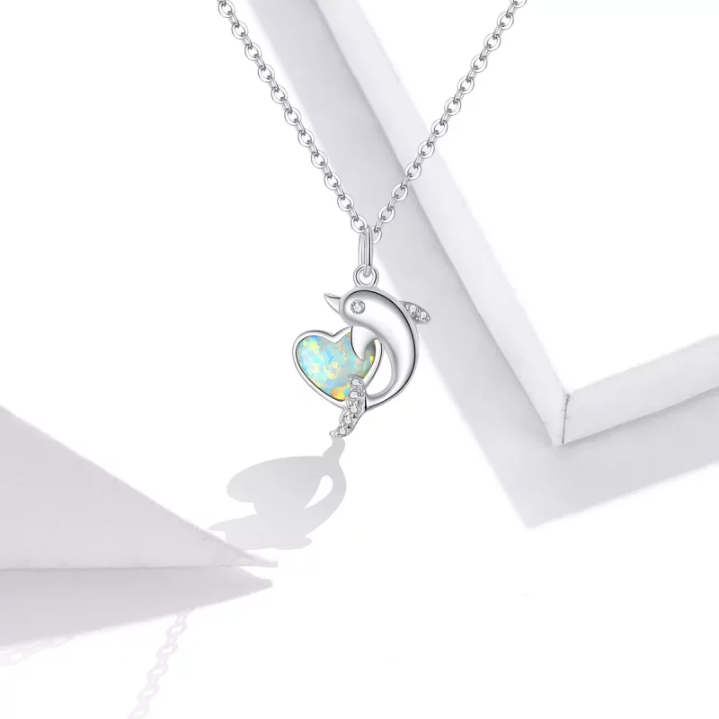 (imagen para) Collar estilo Pandora con colgante de delfín elfo - SCN412 - Ver 5