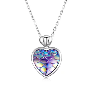 (imagen para) Collar estilo Pandora con corazón en escamas de pez - SCN468