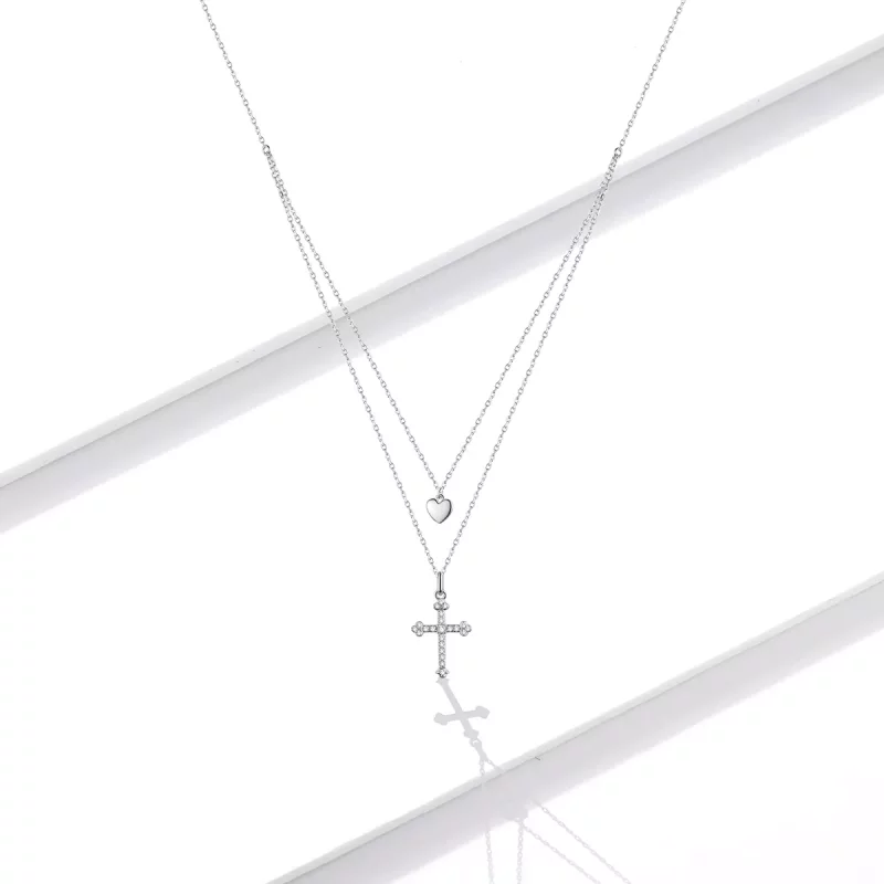 (imagen para) Collar estilo Pandora con cruz de amor - BSN197 - Ver 5