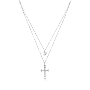 (imagen para) Collar estilo Pandora con cruz de amor - BSN197