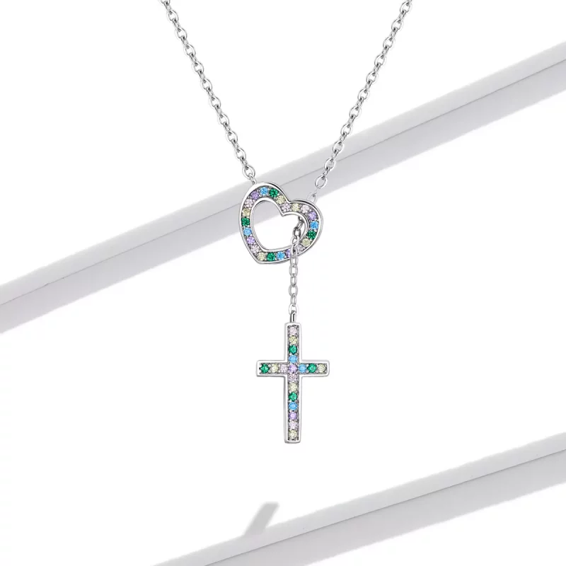 (imagen para) Collar estilo Pandora con cruz de amor - BSN244 - Ver 6