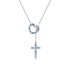 (imagen para) Collar estilo Pandora con cruz de amor - BSN244