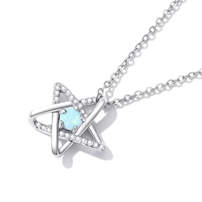(imagen para) Collar estilo Pandora con estrella de ópalo - SCN473 - Ver 2
