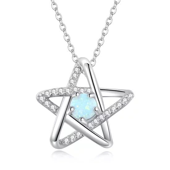 (imagen para) Collar estilo Pandora con estrella de ópalo - SCN473