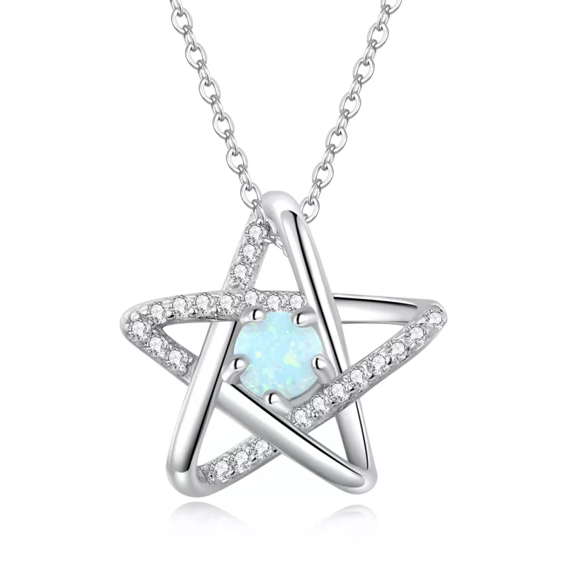 (imagen para) Collar estilo Pandora con estrella de ópalo - SCN473