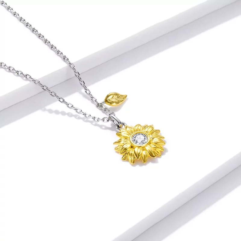 (imagen para) Collar estilo Pandora con flor de girasol - BSN212 - Ver 2