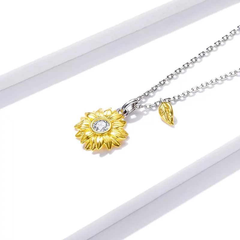 (imagen para) Collar estilo Pandora con flor de girasol - BSN212 - Ver 3
