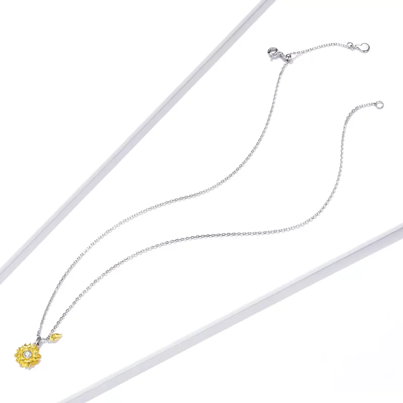 (imagen para) Collar estilo Pandora con flor de girasol - BSN212 - Ver 4