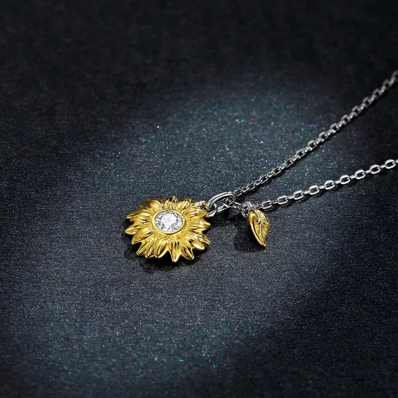 (imagen para) Collar estilo Pandora con flor de girasol - BSN212 - Ver 5