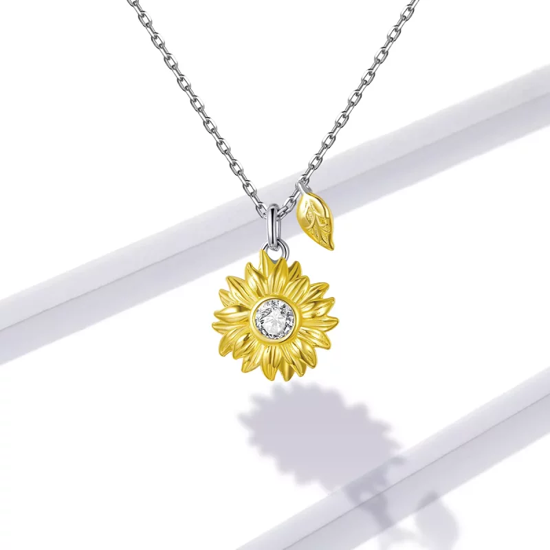 (imagen para) Collar estilo Pandora con flor de girasol - BSN212 - Ver 6