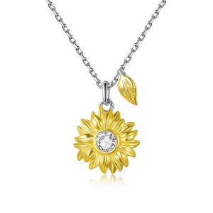 (imagen para) Collar estilo Pandora con flor de girasol - BSN212