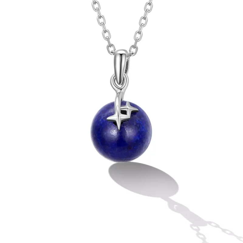 (imagen para) Collar estilo Pandora con meteorito de lapislázuli - SCN480 - Ver 2