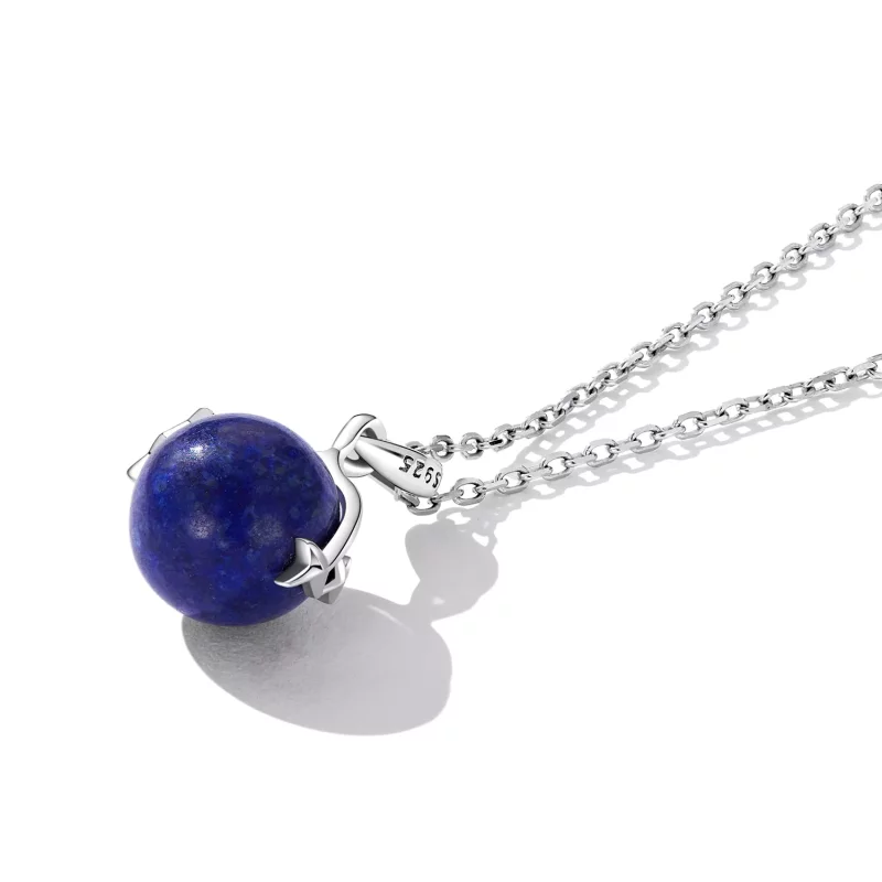 (imagen para) Collar estilo Pandora con meteorito de lapislázuli - SCN480 - Ver 4