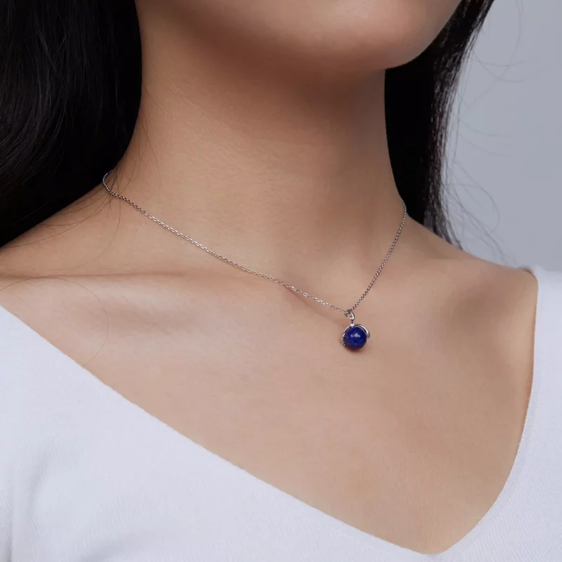 (imagen para) Collar estilo Pandora con meteorito de lapislázuli - SCN480 - Ver 6