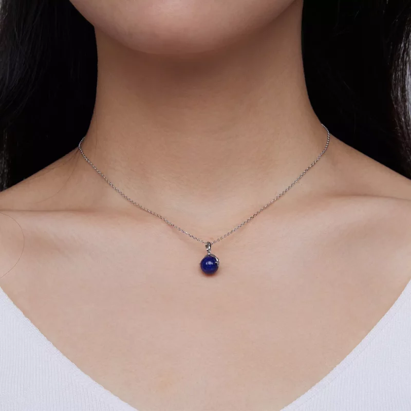 (imagen para) Collar estilo Pandora con meteorito de lapislázuli - SCN480 - Ver 7