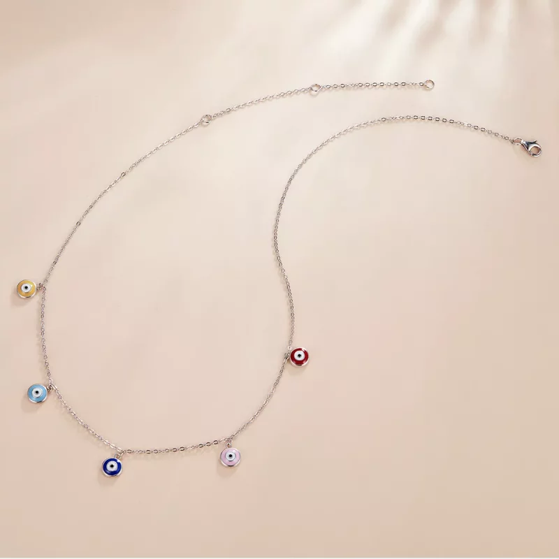 (imagen para) Collar estilo Pandora con ojo protector - SCN463 - Ver 2