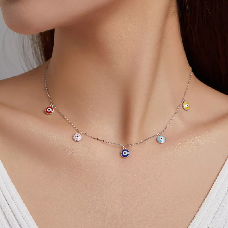 (imagen para) Collar estilo Pandora con ojo protector - SCN463 - Ver 3