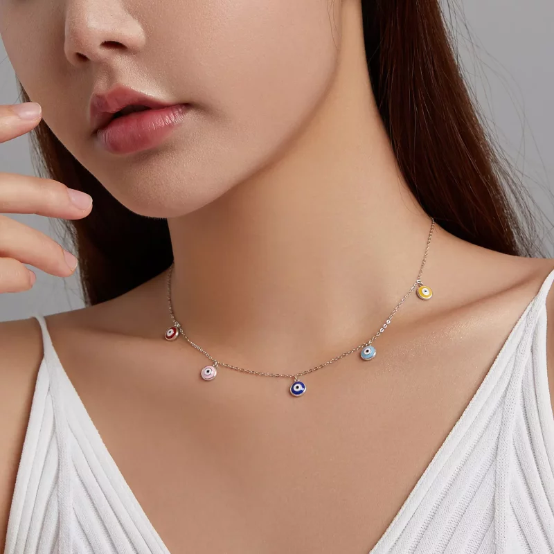 (imagen para) Collar estilo Pandora con ojo protector - SCN463 - Ver 4