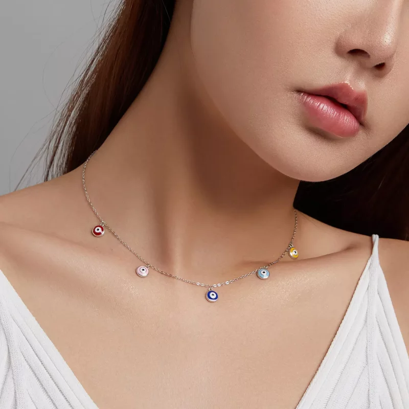 (imagen para) Collar estilo Pandora con ojo protector - SCN463 - Ver 5