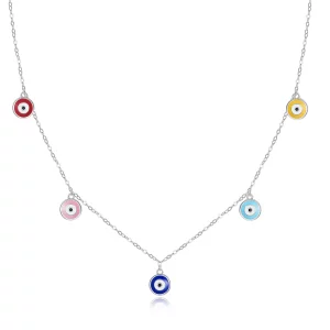 (imagen para) Collar estilo Pandora con ojo protector - SCN463