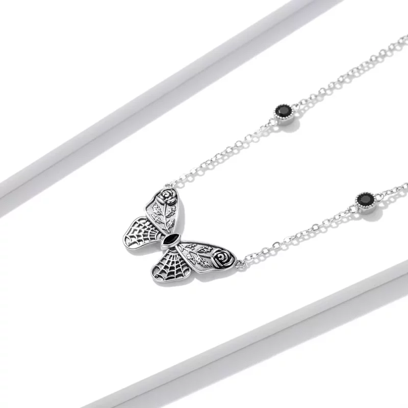 (imagen para) Collar estilo Pandora de mariposa retro - BSN235 - Ver 3