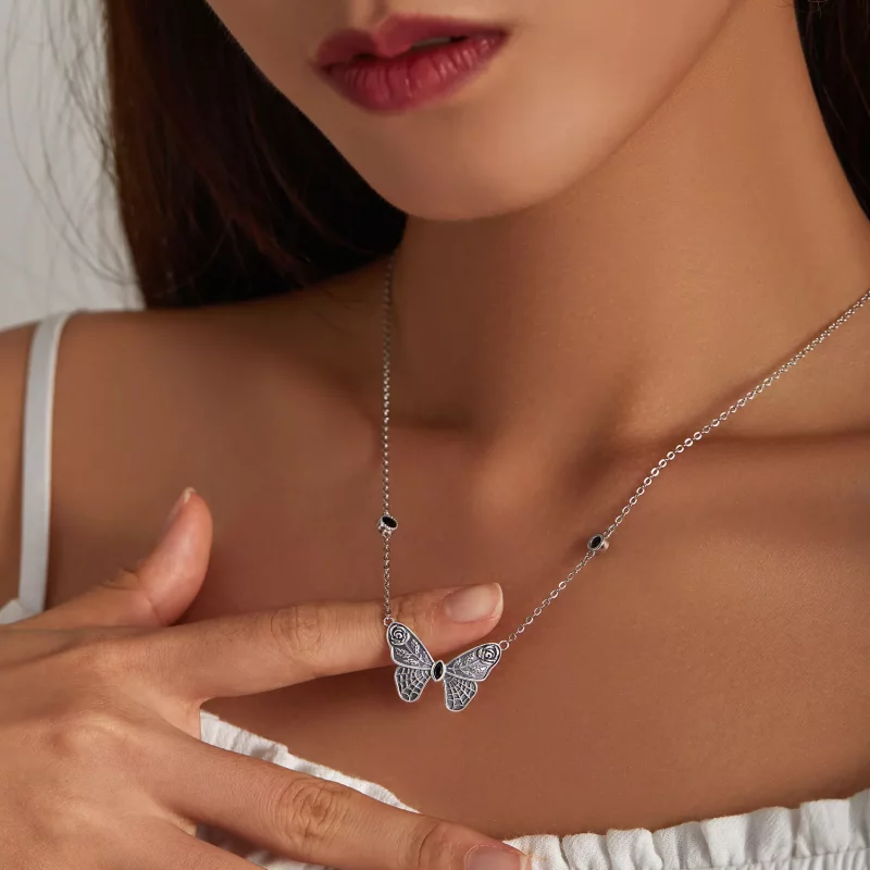 (imagen para) Collar estilo Pandora de mariposa retro - BSN235 - Ver 8