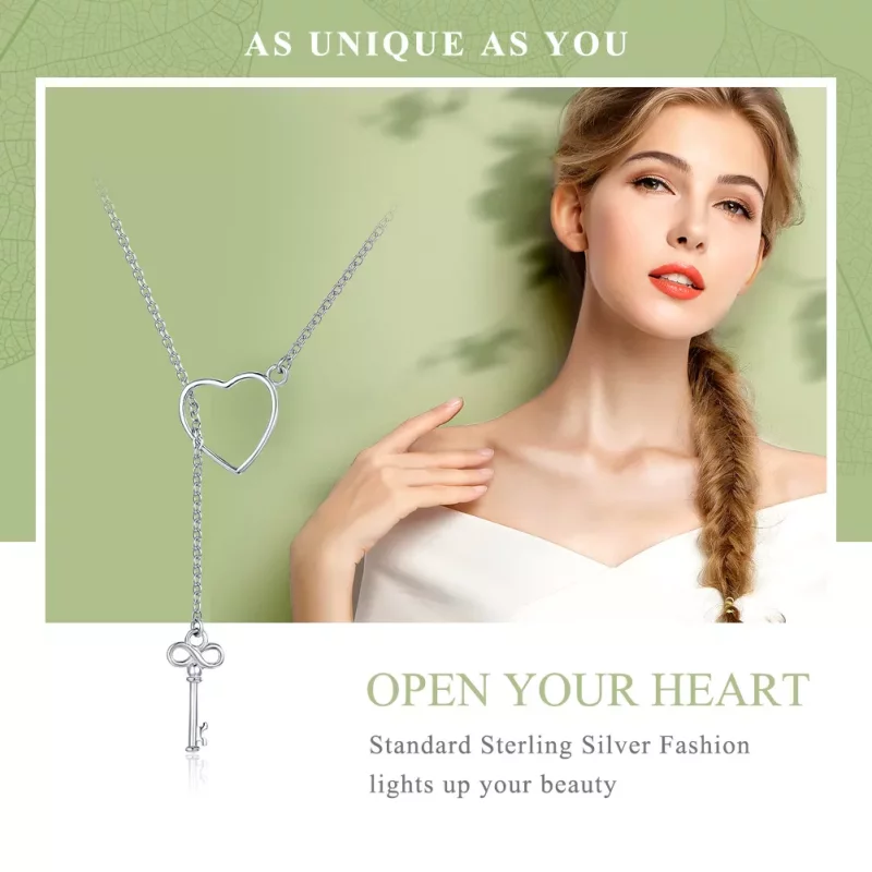(imagen para) Collar estilo Pandora de Plata Abre tu Corazón - SCN107 - Ver 2